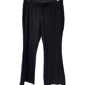 EUC Chico's Size 1 (US 8) Short Black Ponte Flare Pull On Office Slacks